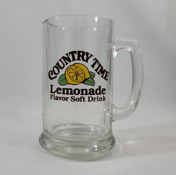 Vtg Country Time Lemonade Flavor Soft Drink Glass Mug - Picture 1 of 11